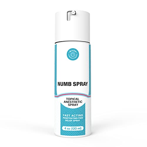 Base Labs Lidocaine Spray | 4 oz | Topical Anesthetic Numbing Spray for Pain Relief with Lidocaine & Menthol | Numbs and Relieves Muscle & Joint Pain, Foot & Heel Pain, Itching, Soreness, Burning