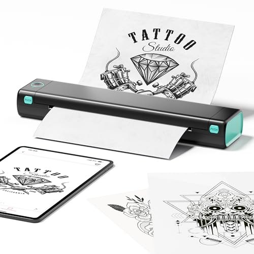 ItriAce M08F Wireless Tattoo Stencil Printer, Thermal Transfer Tattoo Machine Supports Tattoo Transfer Paper, Stencil Printer for Tattooing Compatible with Smartphone&PC,for Tattoo Artists & Beginners