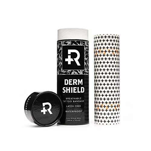 Recovery Derm Shield Tattoo Aftercare Bandage Roll - Transparent, Waterproof Adhesive Bandages - 7.9 Inches x 8 Yards