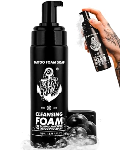 Sorry Mom Foam Tattoo Soap for Tattooing & Aftercare - Antibacterial Soap For Tattoos & Piercings - Healing Tattoo Cleaning Soap - Ink Soap & Tattoo Cleaner - Green Tattoo Aftercare Soap Alternative