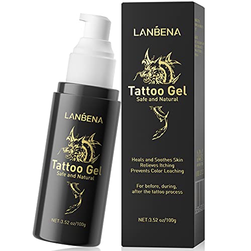 Tattoo Aftercare Gel Ink Brightener Tattoo Balm,Tattoo Aftercare Spray Fast Healing Balm Tattoo Soothing Gel Tattoo Salve Brightener and Moisturizing Ointment Natural & Safe - 100g/3.52 oz