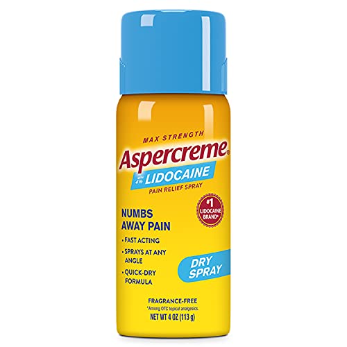 Aspercreme Odor Free Max Strength Lidocaine Pain Relief Dry Spray, 4 Ounces