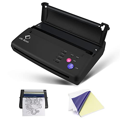 Thermal Copier Life Basis Tattoo Stencil Transfer Copier Printer Tattoo Transfer Machine with 10 Free Stencil Sheets for Tattoos Black Update Version