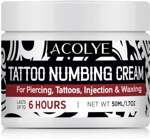 Tattoo Numbing Cream Extra Strength - 6 Hours Maximum Strength Tattoo Numbing Cream - Numbing Cream for Tattoos (50ml/1.7oz)