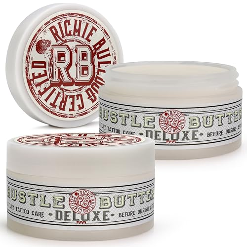 Hustle Butter Tattoo Aftercare Tattoo Balm Value Size 2pk For New & Older Tattoos - Safe While Healing - Essential Tattoo Supplies Vegan Tattoo Lotion No-Petroleum