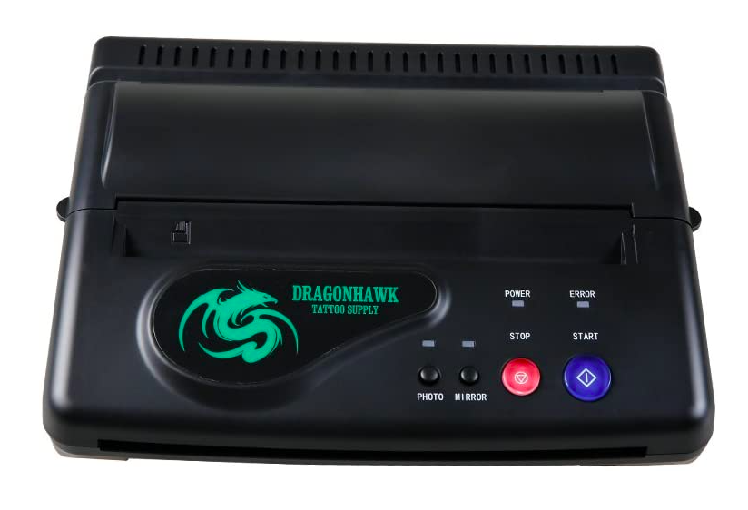 Dragonhawk Black Tattoo Transfer Stencil Machine