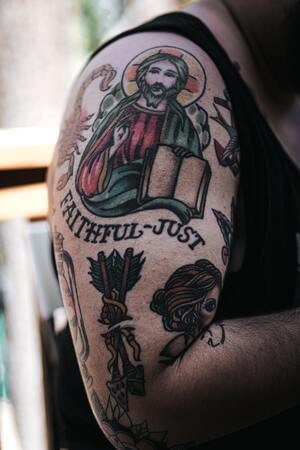 Christ Tattoo - Sleeve Tattoo Idea For Men